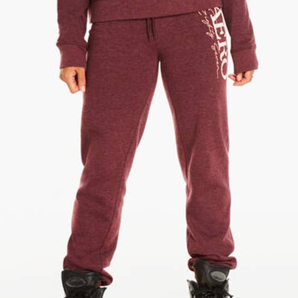 Aero Cinched Burgundy Jogger Sweatpants Size Medium - Picture 1 of 3